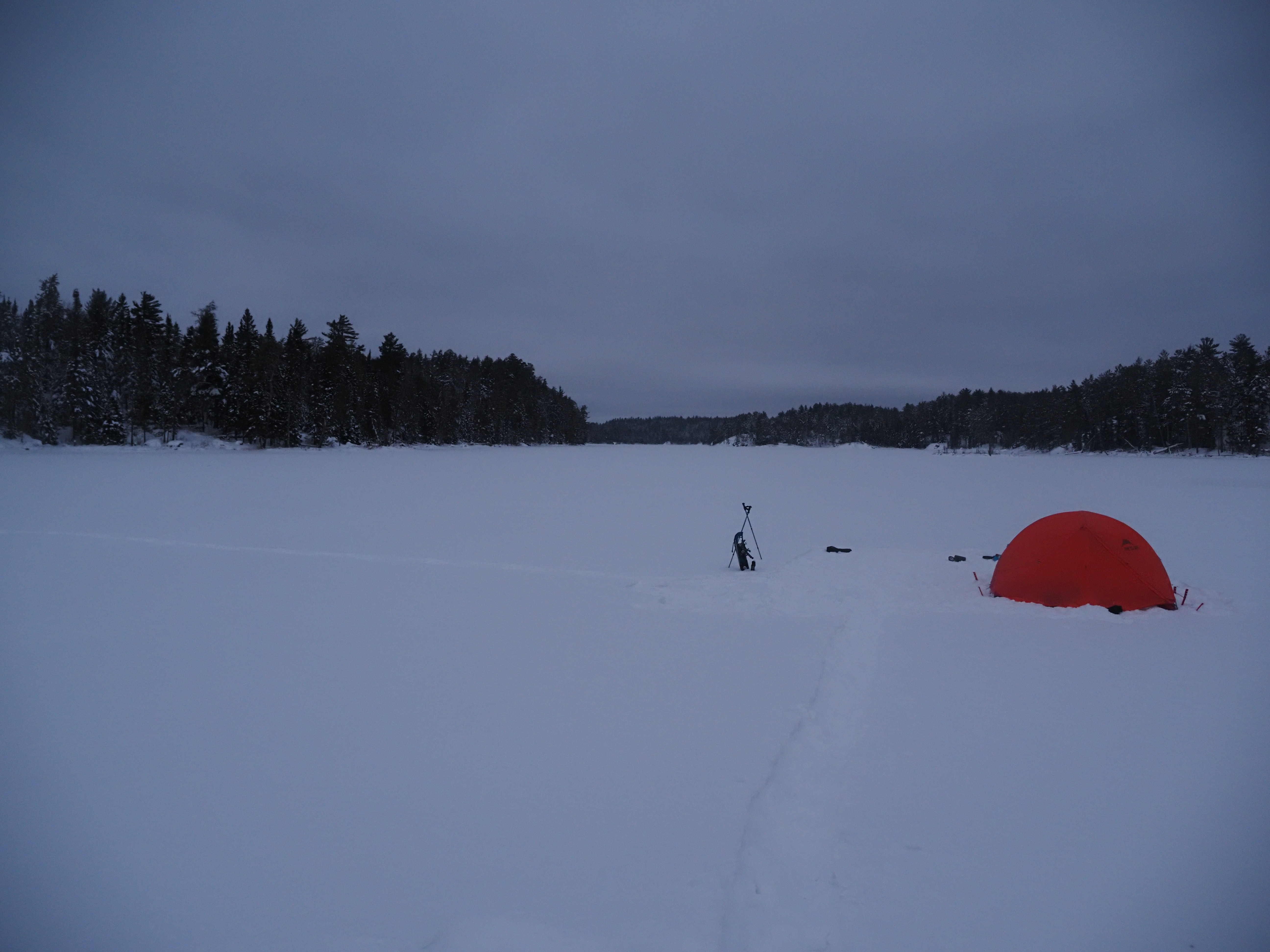 My campsite on Angleworm Lake