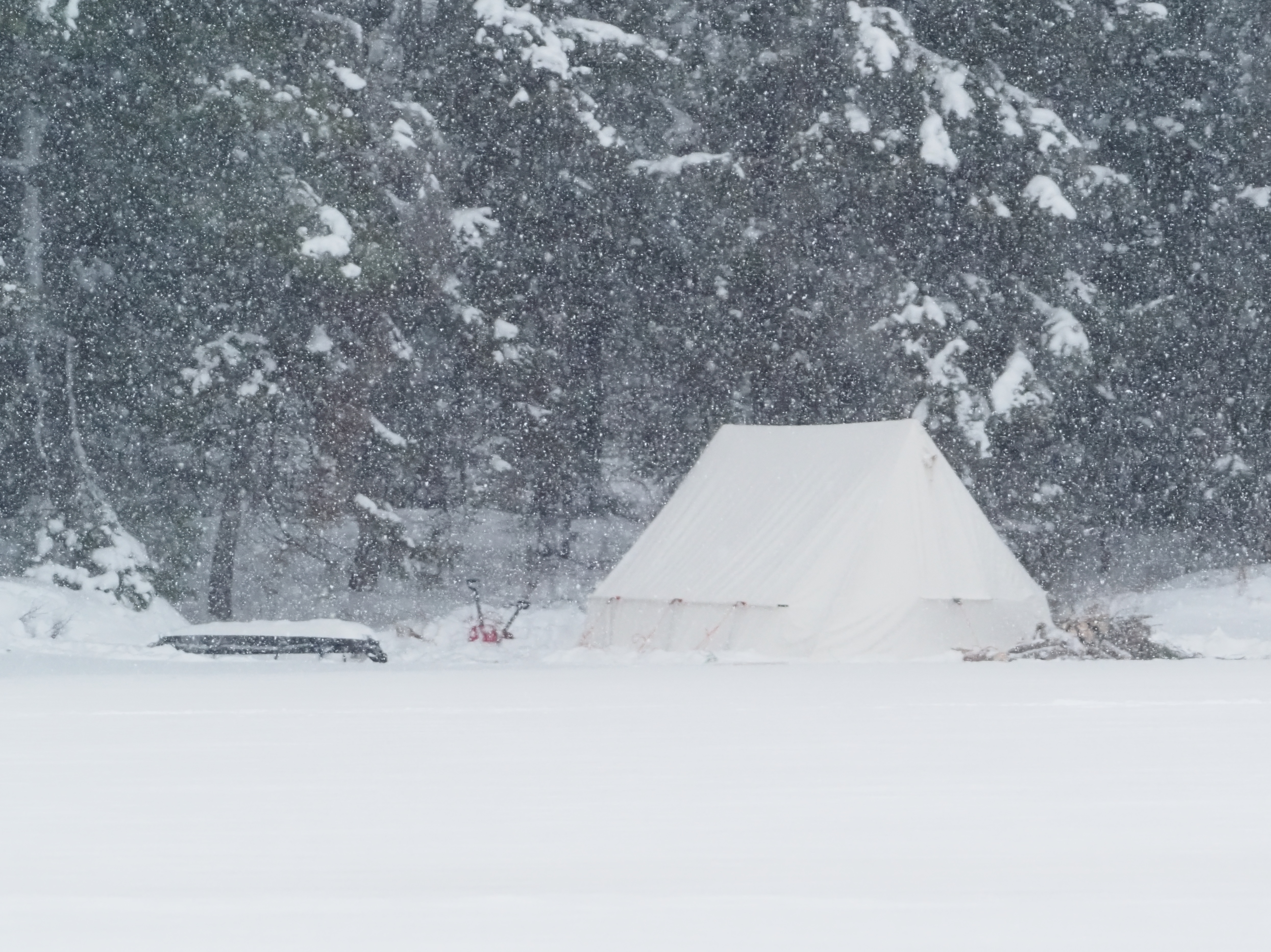 A tent in the snow