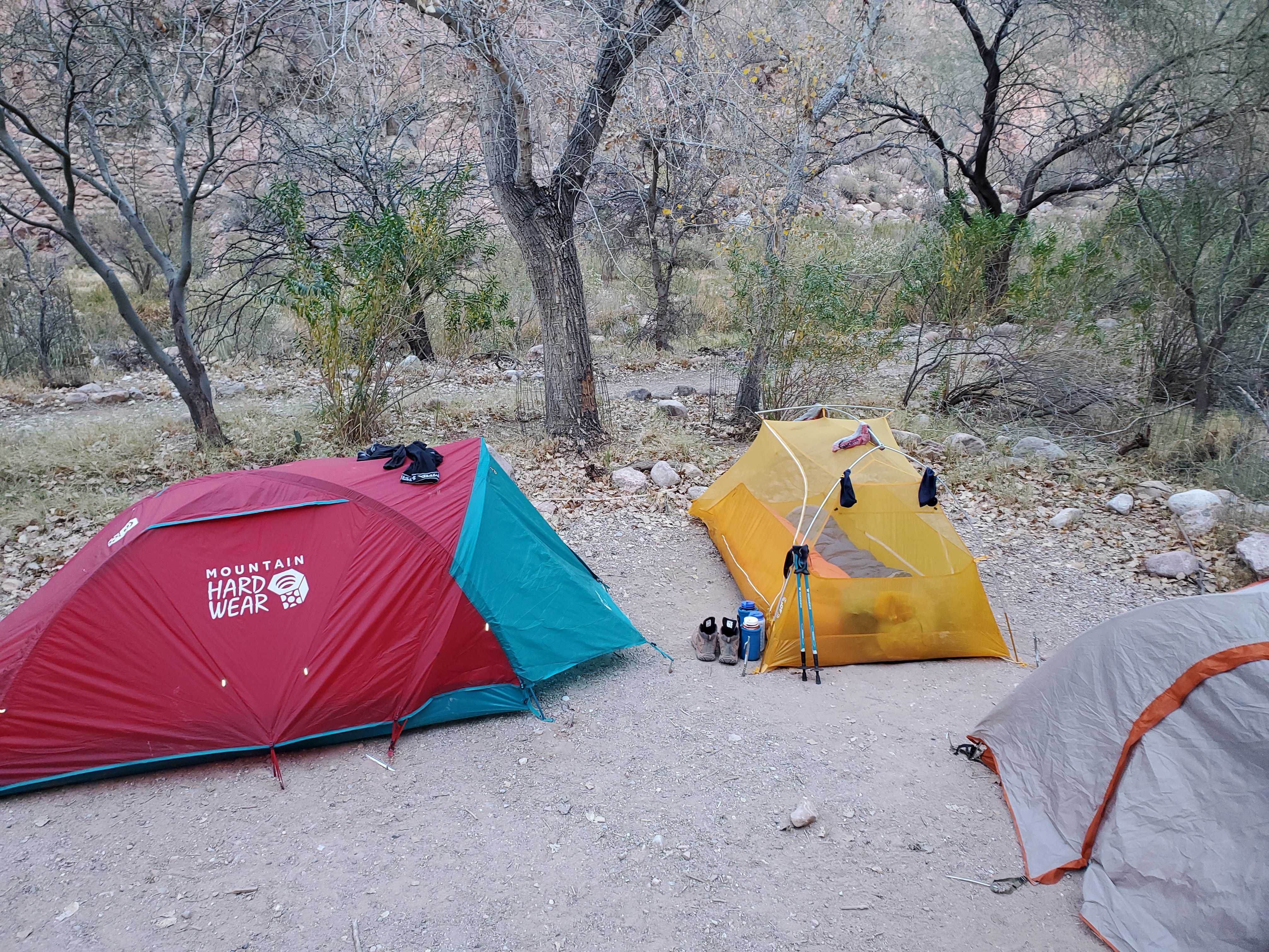 A photo of our campsite the first night
