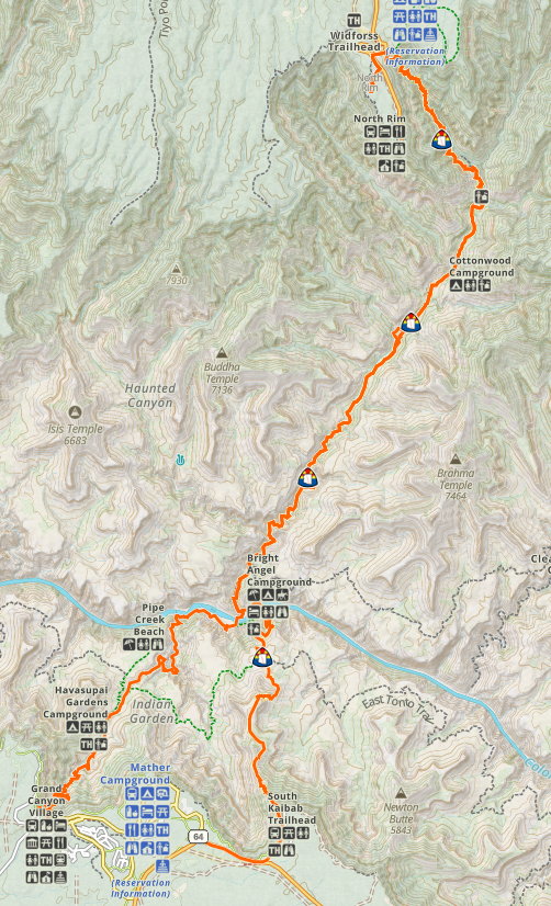 Grand Canyon Route Map