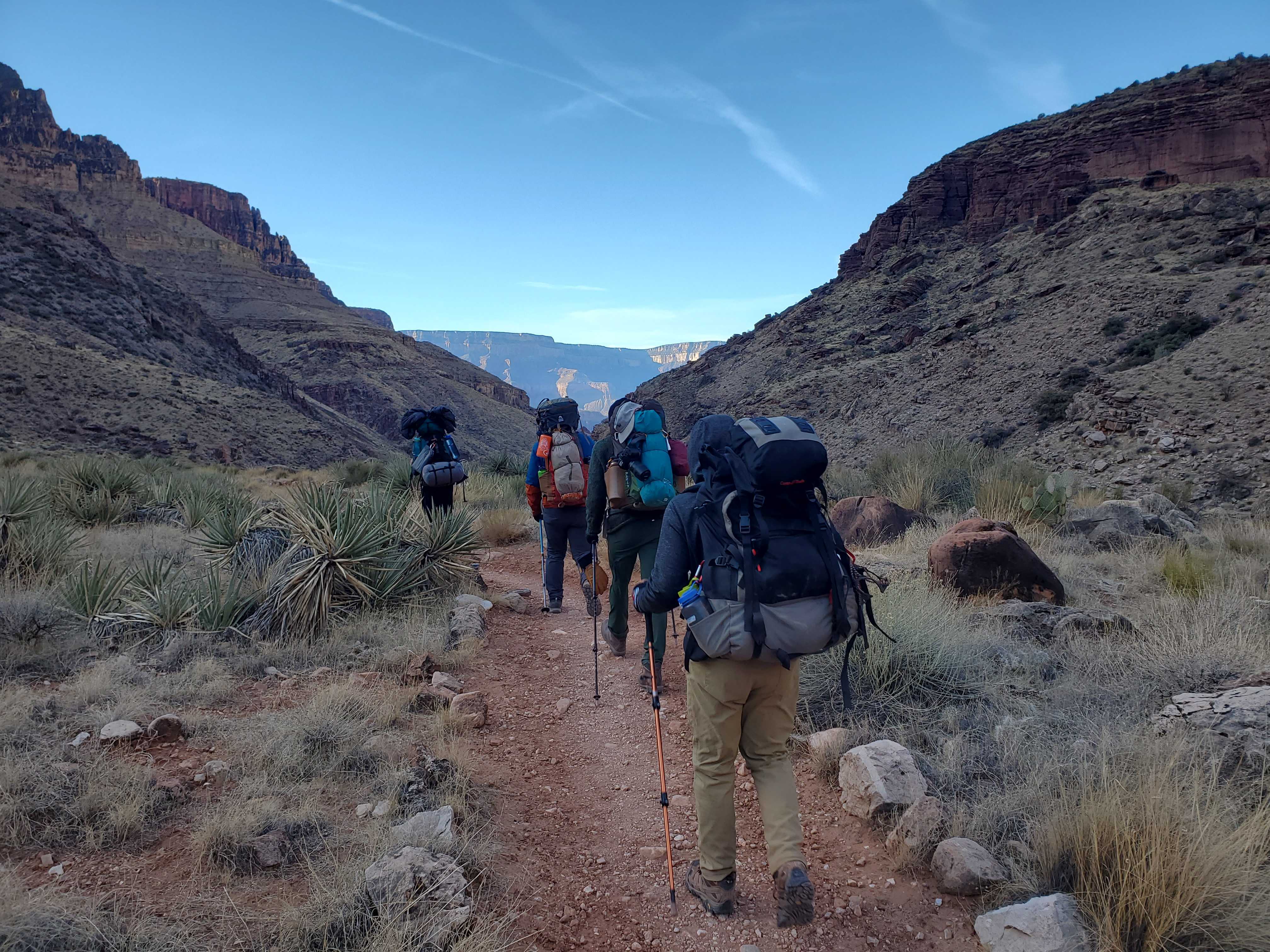 A picture of the group hiking