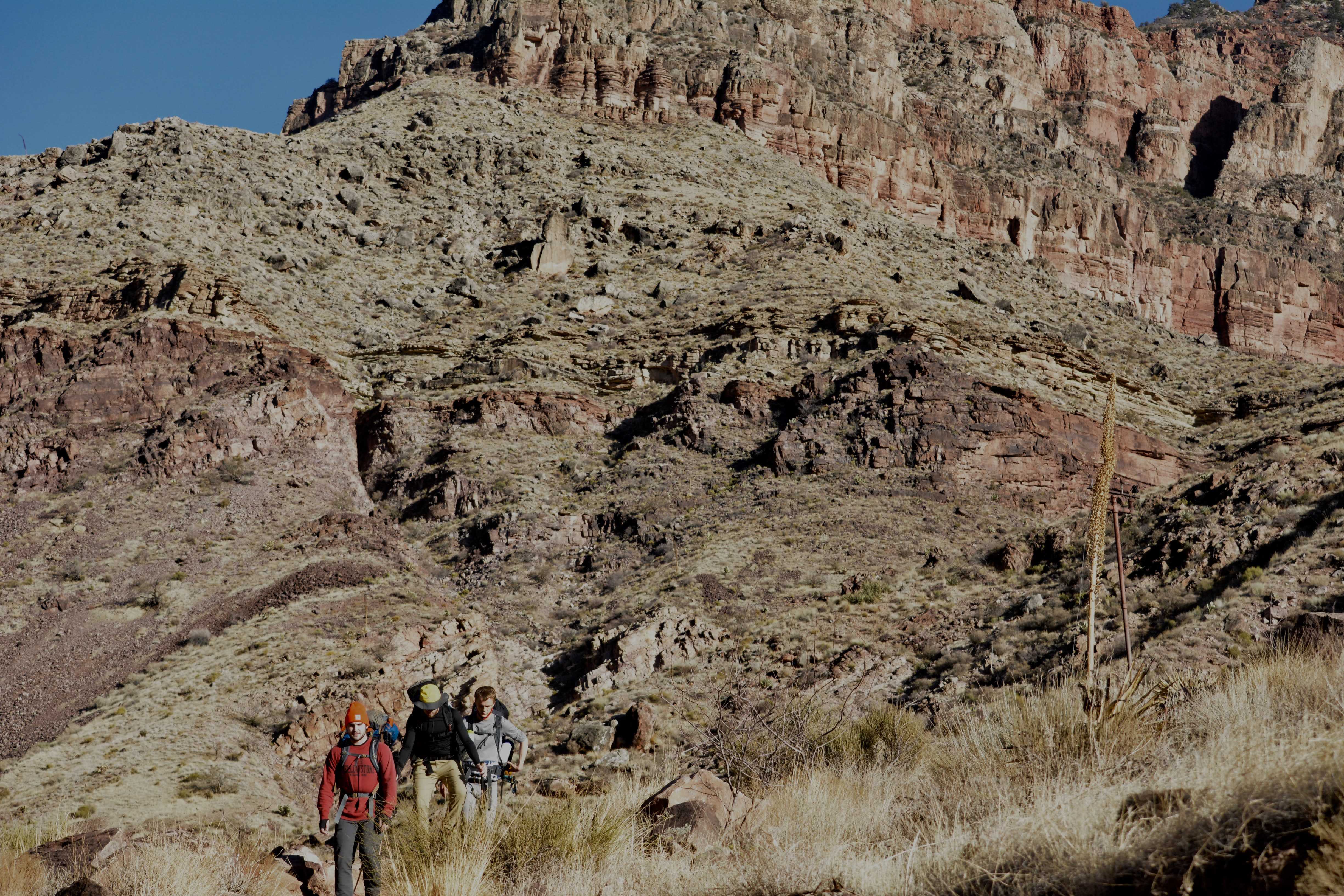 A photo of the group hiking