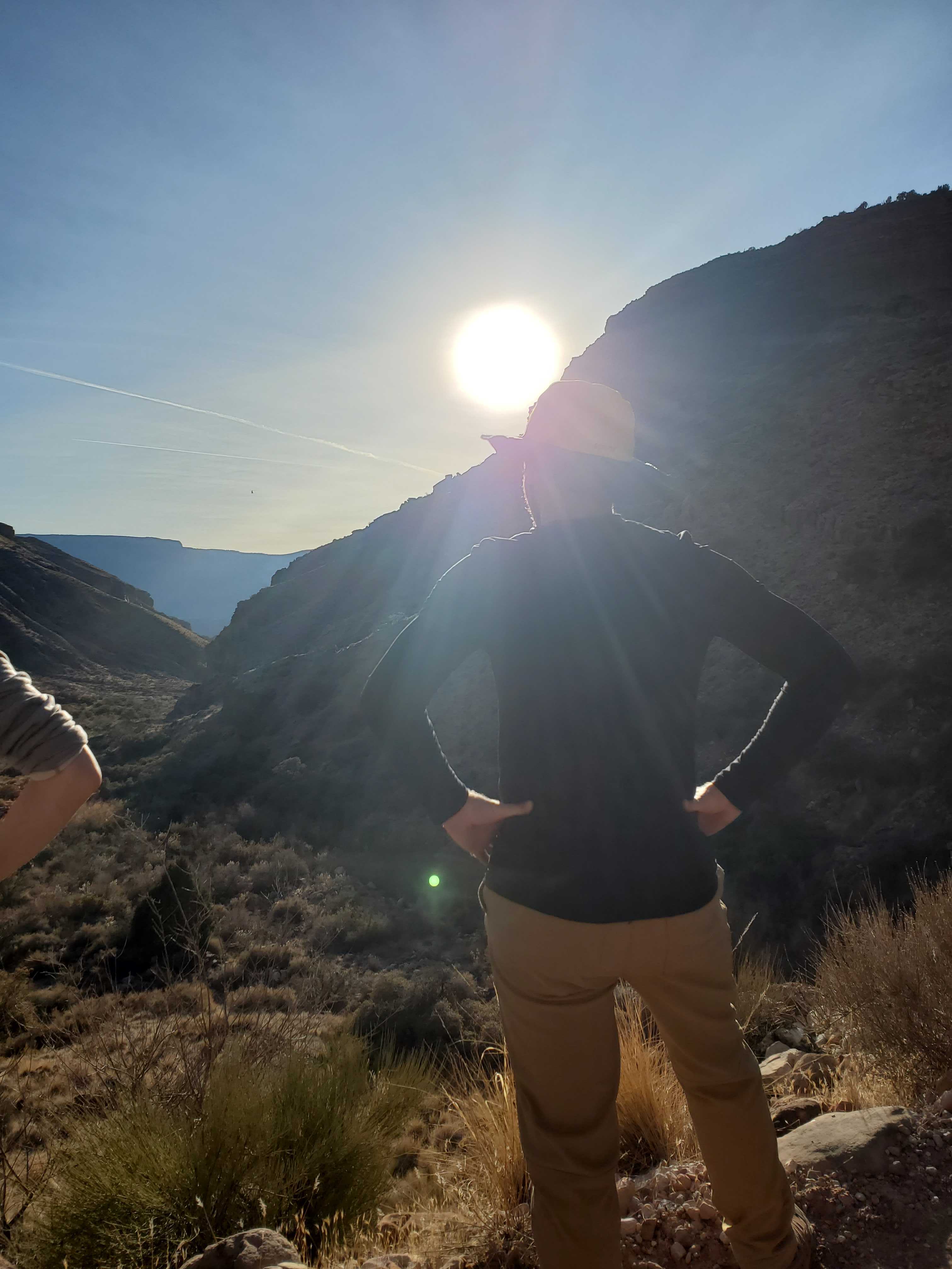 A posing hiker