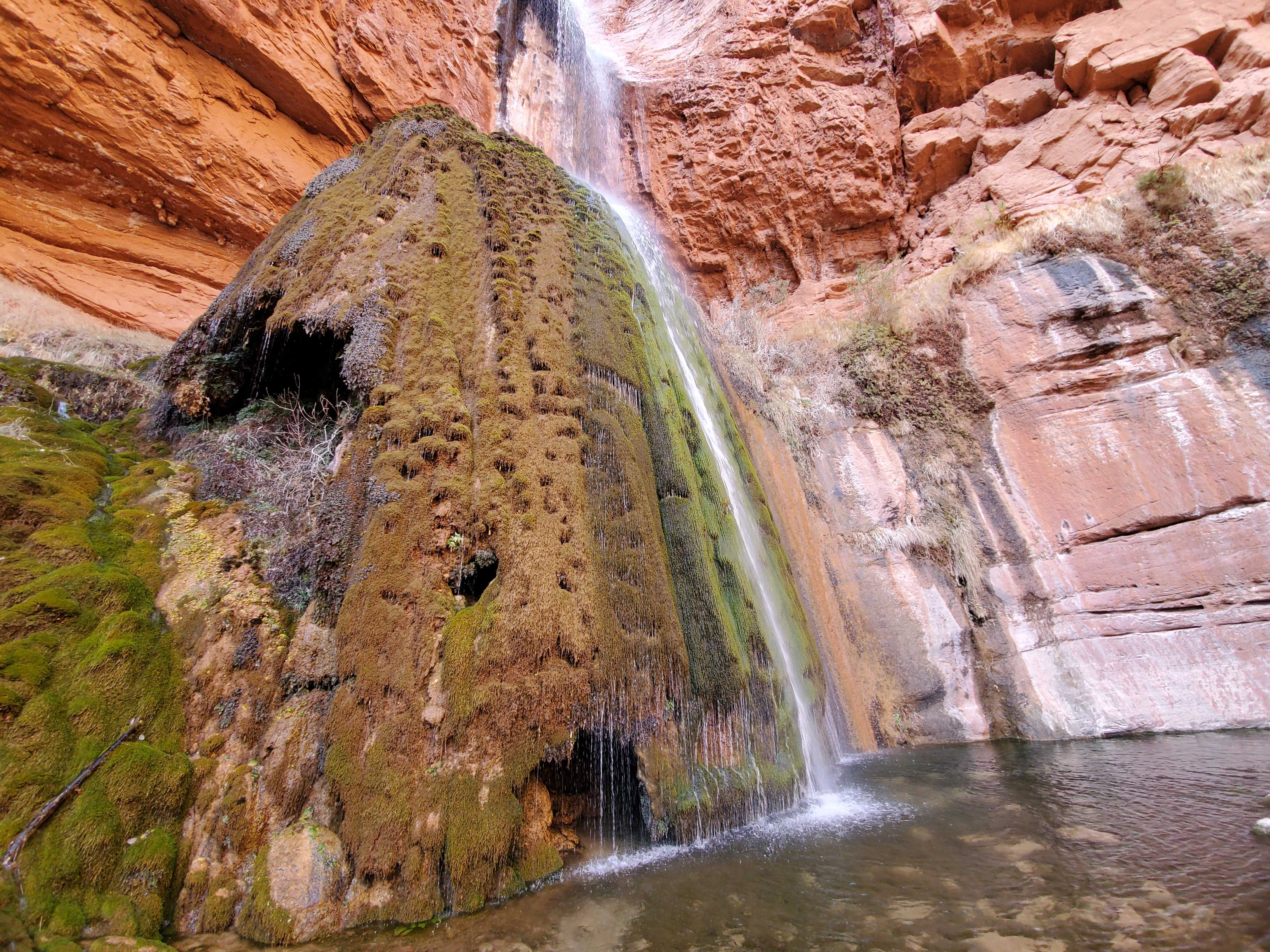 A waterfall